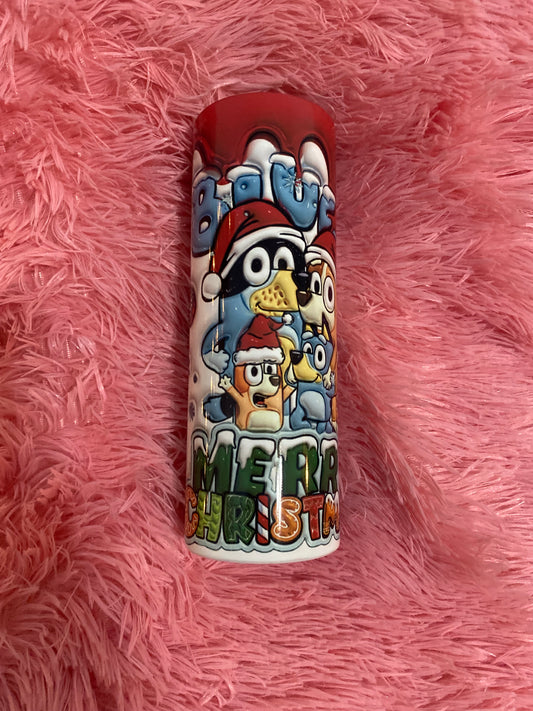 20oz Christmas bluey 3D Tumbler