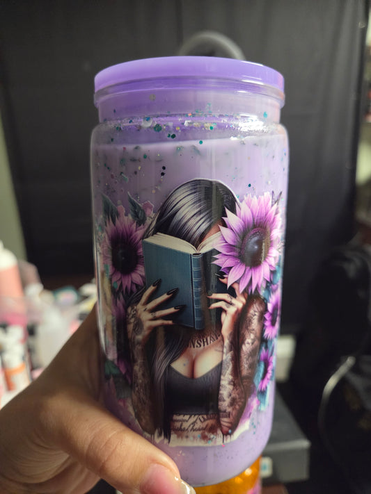 Good girls/Dirty books glitter globe cup